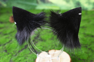 Purple black faux fur bengal cat tail and ear leopard cat cat ear and tail kitten kemonomimi anime cosplay therian savannah cat therian halloween gift