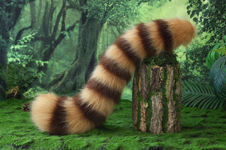 Realistic faux fur red panda ear and tail butt plug lesser panda ear and tail kemonomimi firefoxtherian anime cosplay raccoon ear and tail furry gift