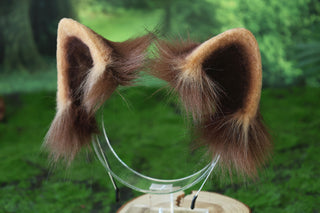 Realistic faux fur red panda ear and tail butt plug lesser panda ear and tail kemonomimi firefoxtherian anime cosplay raccoon ear and tail furry gift