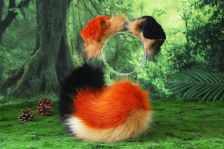 Realistic faux fur shepherd dog tail and ear Shiba Inu dog ear and tail butt plug dog therian animal cosplay puppy ear and tail puppy kemonomimi ears gift