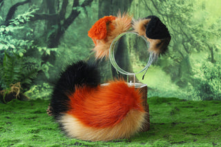Realistic faux fur shepherd dog tail and ear Shiba Inu dog ear and tail butt plug dog therian animal cosplay puppy ear and tail puppy kemonomimi ears gift