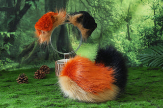 Realistic faux fur shepherd dog tail and ear Shiba Inu dog ear and tail butt plug dog therian animal cosplay puppy ear and tail puppy kemonomimi ears gift