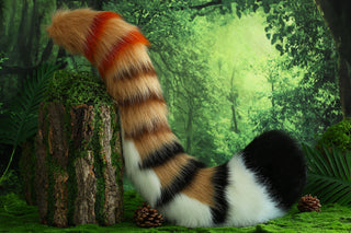 Realistic faux fur tiger ear and tail set tiger cosplay ear and tail set tiger petplay set animal cosplay tail and ear petplay tail and ear