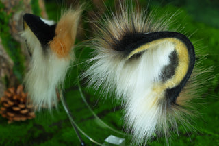 Realistic faux fur tiger ear and tail set tiger cosplay ear and tail set tiger petplay set animal cosplay tail and ear petplay tail and ear