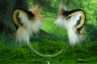 Realistic faux fur tiger ear and tail set tiger cosplay ear and tail set tiger petplay set animal cosplay tail and ear petplay tail and ear