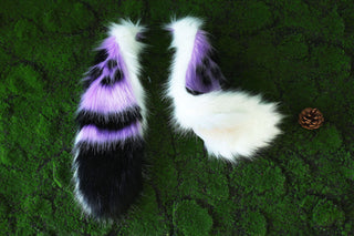 Realistic purple faux fur bunny ear and tail butt plug bunny ear cosplay long soft rabbit ear and tail kemonomimi ear bunnyplay anime cosplay therian