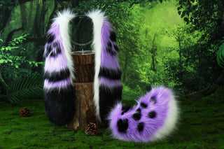 Realistic purple faux fur bunny ear and tail butt plug bunny ear cosplay long soft rabbit ear and tail kemonomimi ear bunnyplay anime cosplay therian