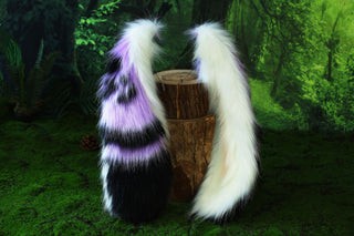 Realistic purple faux fur bunny ear and tail butt plug bunny ear cosplay long soft rabbit ear and tail kemonomimi ear bunnyplay anime cosplay therian