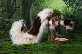 Red Merle Border Collies dog tail and ear faux fur red border collie dog ear and tail anime cosplay therian puppy ear and tail kemonomimi