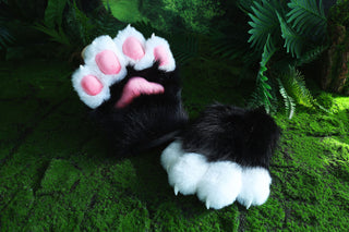 4 fingered fursuit paws cat paws gloves realistic faux fur kitten fursuit paws kitty cosplay fursuit paws gloves handpaws fur paws with claw