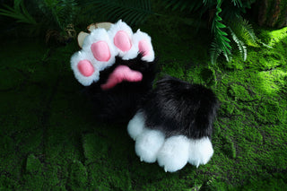 4 fingered fursuit paws cat paws gloves realistic faux fur kitten fursuit paws kitty cosplay fursuit paws gloves handpaws fur paws with claw