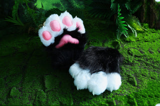 4 fingered fursuit paws cat paws gloves realistic faux fur kitten fursuit paws kitty cosplay fursuit paws gloves handpaws fur paws with claw