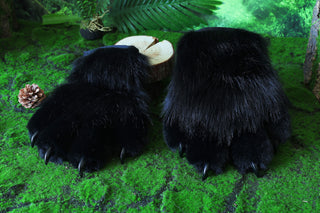 Black fursuit paws cat paws gloves realistic faux fur kitten fursuit paws kitty cosplay fursuit paws gloves handpaws fur paws with claw