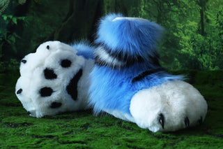 Derpy tiger cosplay feet paws fursuit feetpaws derpy tiger fursuit shoes kpop demon hunters foot paw furry Kpop Derpy feet paws furry blue