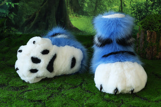 Derpy tiger cosplay feet paws fursuit feetpaws derpy tiger fursuit shoes kpop demon hunters foot paw furry Kpop Derpy feet paws furry blue