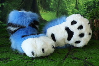 Derpy tiger cosplay feet paws fursuit feetpaws derpy tiger fursuit shoes kpop demon hunters foot paw furry Kpop Derpy feet paws furry blue