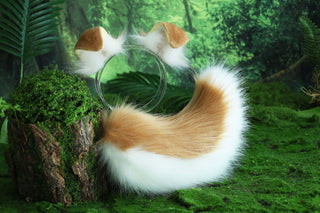 Shepherd dog tail and ear set Shiba Inu dog ear and tail plug set dog tail animal cosplay petplay puppy ear and tail set puppy tail halloween