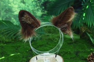 Squirrel ear and tail faux fur  squirrel tail and ear set animal cosplay petplay dog ear and tail puppy tail and ear squirrel kemonomimi