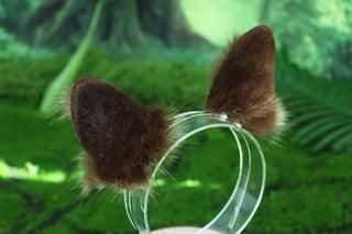 Squirrel ear and tail faux fur  squirrel tail and ear set animal cosplay petplay dog ear and tail puppy tail and ear squirrel kemonomimi