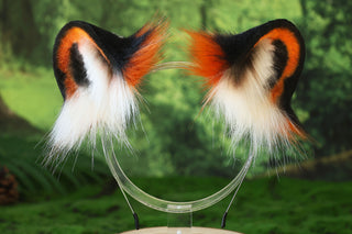 Tiger ear and tail set realistic faux fur tiger tail and ear set tiger petplay set animal cosplay tiger tail butt plug and ear tiger kemonomimi ears