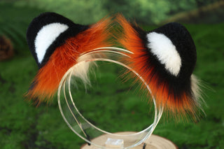 Tiger ear and tail set realistic faux fur tiger tail and ear set tiger petplay set animal cosplay tiger tail butt plug and ear tiger kemonomimi ears