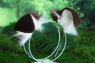 coffee white Shepherd dog tail and ear set Shiba Inu dog ear and tail plug set dog tail animal cosplay petplay puppy ear and tail set puppy tail
