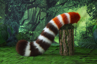 Realistic faux fur red panda ear and tail butt plug lesser panda ear and tail kemonomimi firefoxtherian anime cosplay raccoon ear and tail furry gift