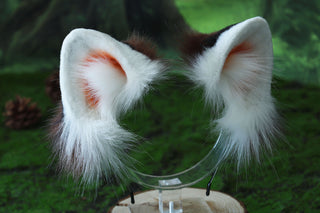 Realistic faux fur red panda ear and tail butt plug lesser panda ear and tail kemonomimi firefoxtherian anime cosplay raccoon ear and tail furry gift