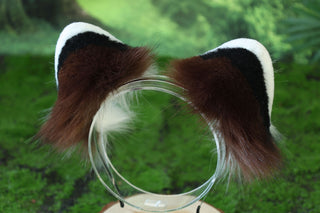 Realistic faux fur red panda ear and tail butt plug lesser panda ear and tail kemonomimi firefoxtherian anime cosplay raccoon ear and tail furry gift