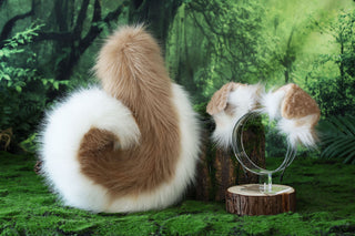Faux fur shepherd dog tail and ear set Shiba Inu dog ear and tail set dog tail animal cosplay petplay puppy ear and tail set puppy tail