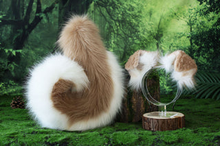 Faux fur shepherd dog tail and ear set Shiba Inu dog ear and tail set dog tail animal cosplay petplay puppy ear and tail set puppy tail