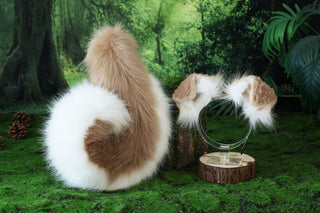 Faux fur shepherd dog tail and ear set Shiba Inu dog ear and tail set dog tail animal cosplay petplay puppy ear and tail set puppy tail